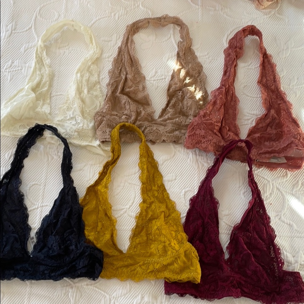 SIX PACK. Free People Galloon Halter Bra. Size XS.